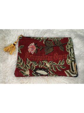 Vintage METROPOLITAN OPERA Red Tapestry Zip Case